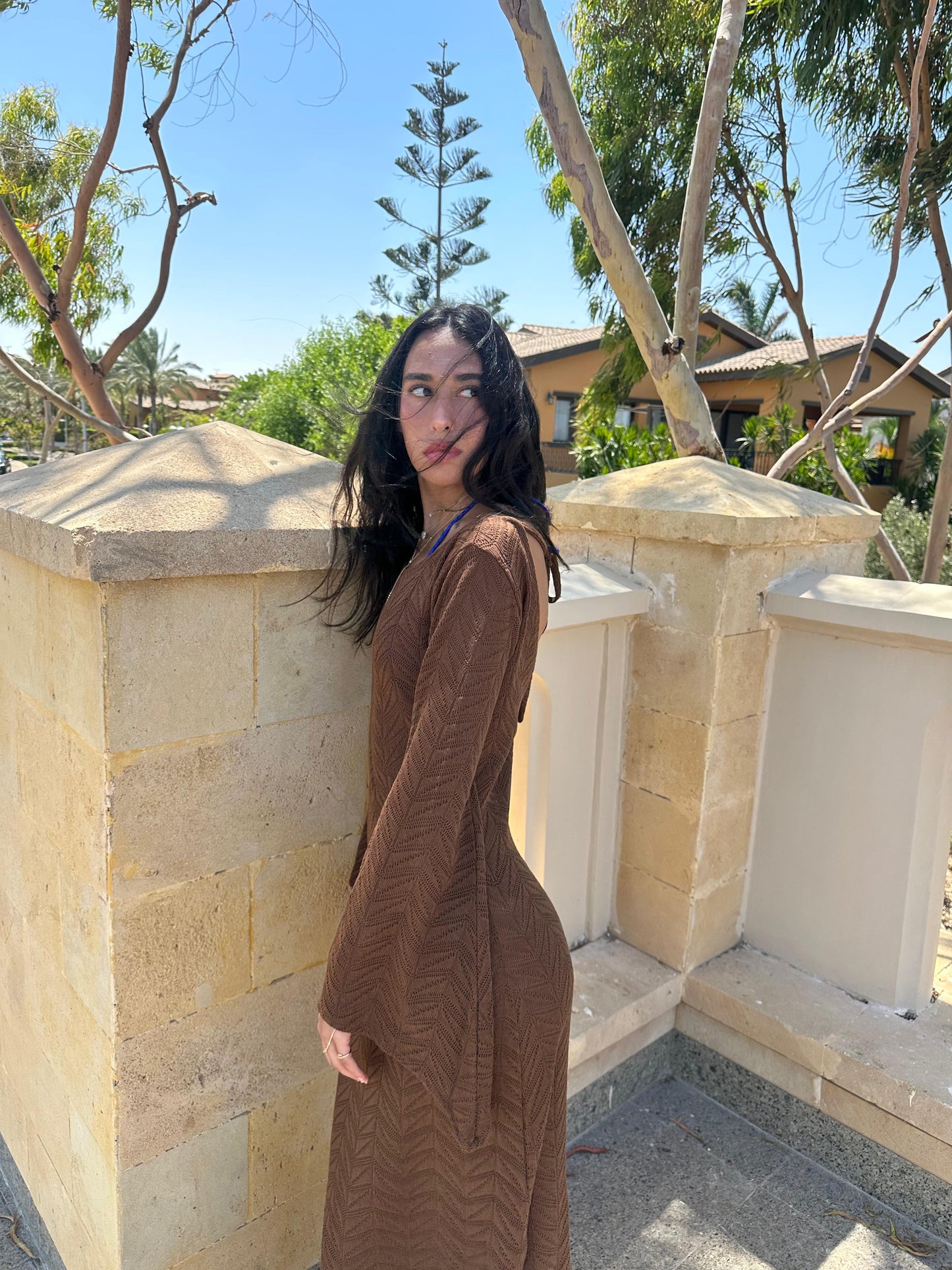 Brown Knitted Dress